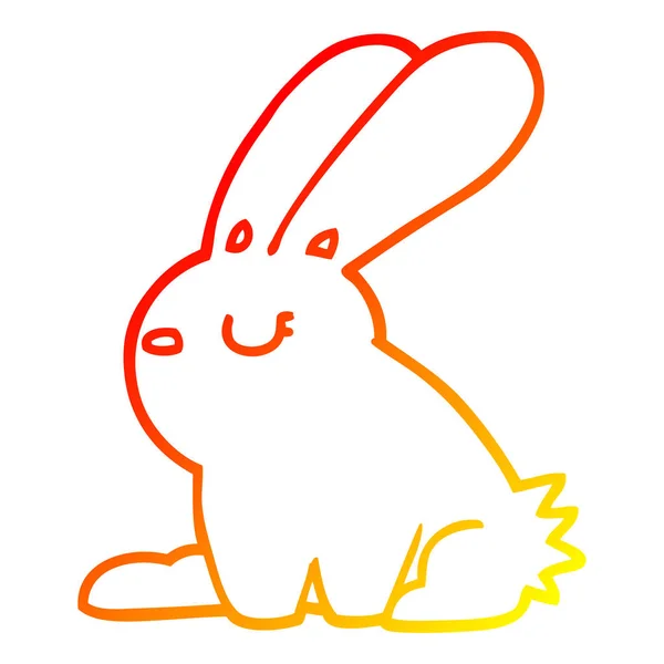 Chaud gradient ligne dessin dessin animé lapin — Image vectorielle