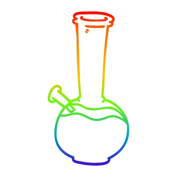 Rainbow gradient ligne dessin dessin dessin animé bong — Image vectorielle