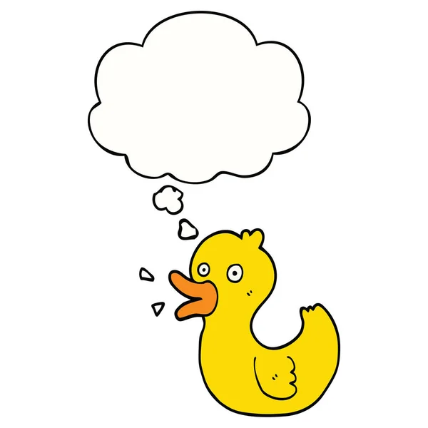 Karikatür quacking ördek ve düşünce balonu — Stok Vektör