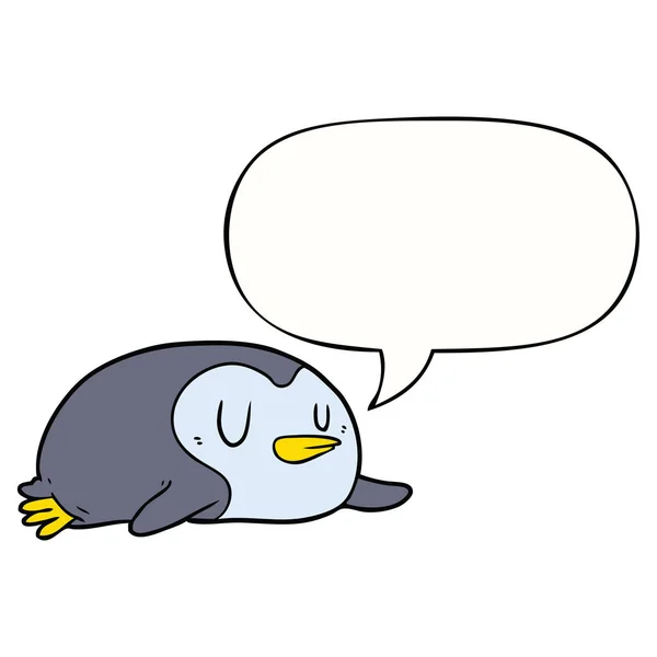 Pinguino del fumetto e bolla vocale — Vettoriale Stock