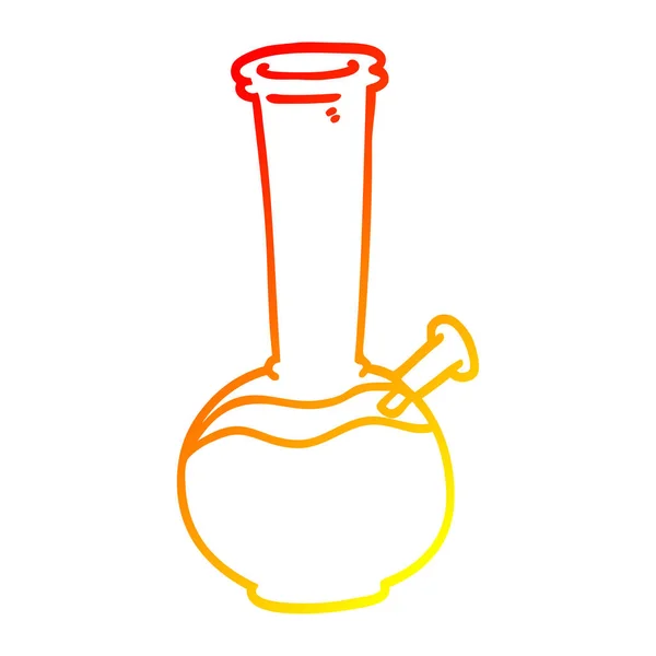 Warme gradiënt lijntekening cartoon bong — Stockvector