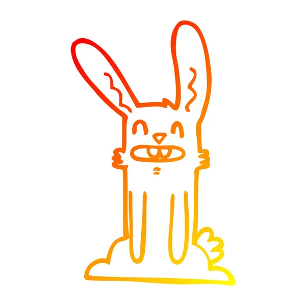 Chaud gradient ligne dessin dessin animé lapin — Image vectorielle