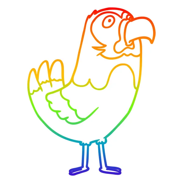 Веселка градієнтна лінія малюнок мультяшний папуга — стоковий вектор