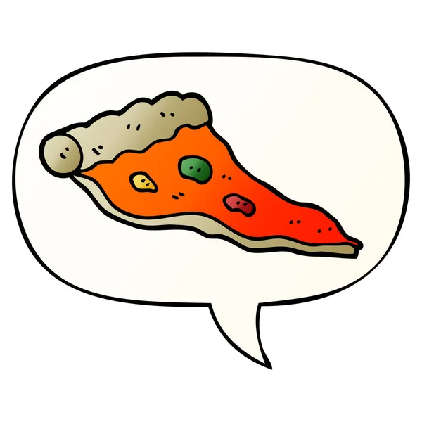 Пицца и речевой пузырь в гладком градиентном стиле — стоковый вектор