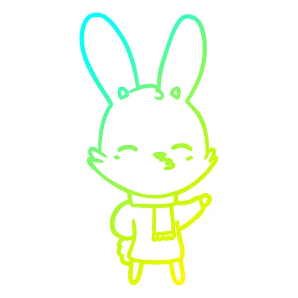 Studená Přechodová čára kreslení podivný králíček kreslený — Stockový vektor
