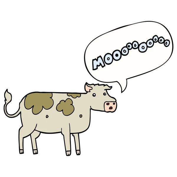 卡通牛和语音泡沫 — 图库矢量图片