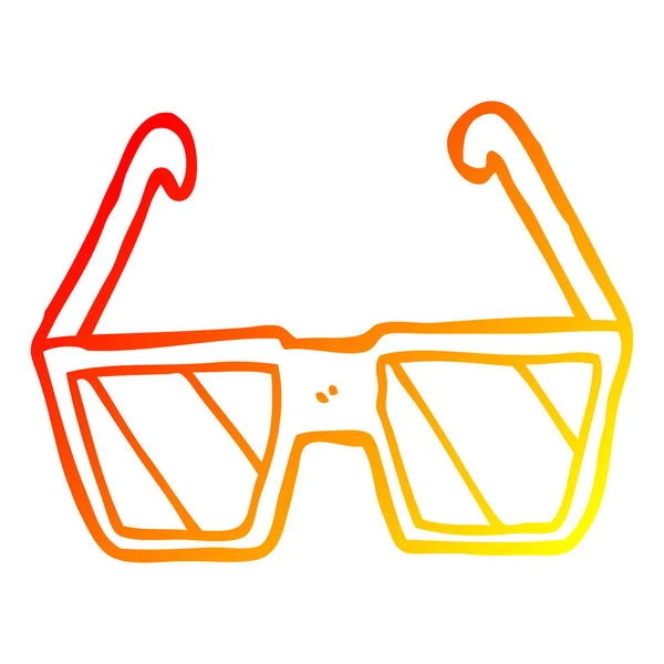 Línea de gradiente caliente dibujo dibujos animados gafas — Vector de stock