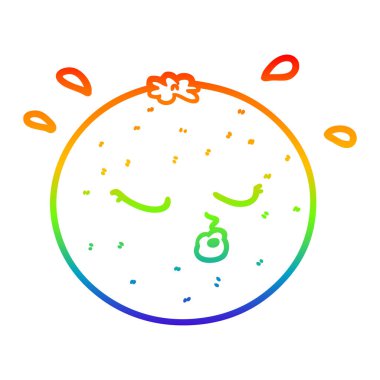 gökkuşağı degrade çizgi çizim karikatür turuncu