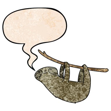 retro doku tarzında karikatür tembellik ve konuşma balonu