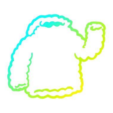 soğuk degrade çizgi çizim karikatür fleece hoody