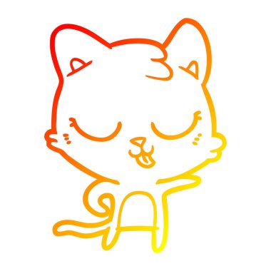 sıcak degrade çizgi çizim karikatür kedi