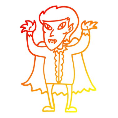 sıcak degrade çizgi çizim karikatür vampir