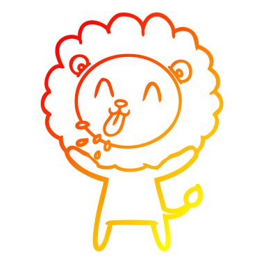 sıcak degrade çizgi çizim mutlu karikatür aslan