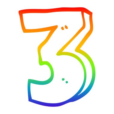 gökkuşağı degrade çizgi çizim karikatür sayısı üç