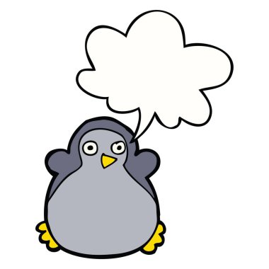 çizgi film penguen ve konuşma balonu