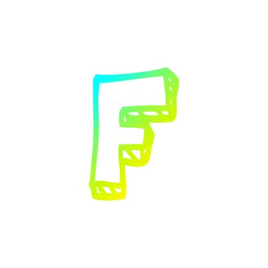 soğuk degrade çizgi çizim karikatür harf f