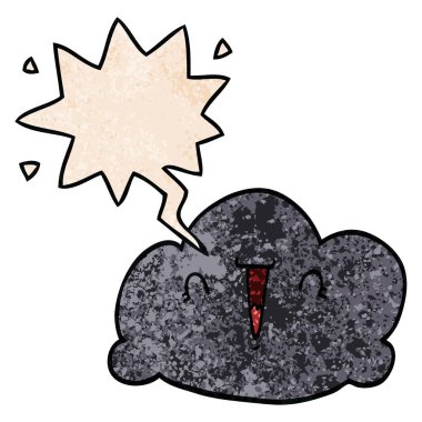 retro doku tarzında karikatür bulut ve konuşma balonu