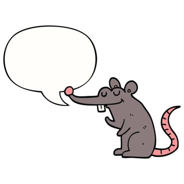 karikatür sıçan ve konuşma balonu