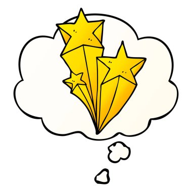 çizgi film çekim yıldız ve pürüzsüz degrade sty düşünce balonu