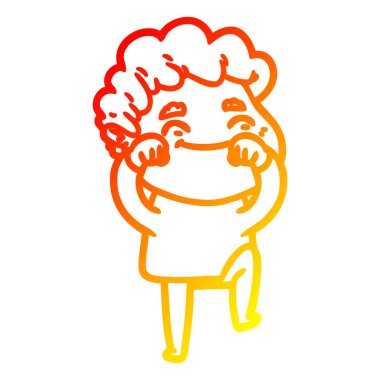 sıcak degrade çizgi çizim karikatür dostu adam