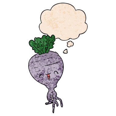 grunge doku desen stil karikatür şalgam ve düşünce balonu