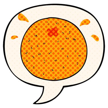 çizgi roman tarzında karikatür turuncu ve konuşma balonu