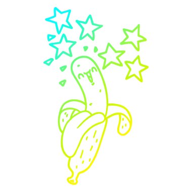 soğuk degrade çizgi çizim karikatür sihirli muz