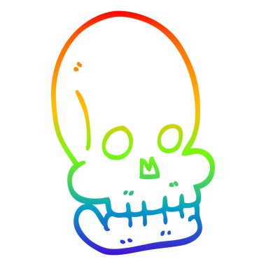 gökkuşağı gradyan çizgi çizim karikatür komik kafatası