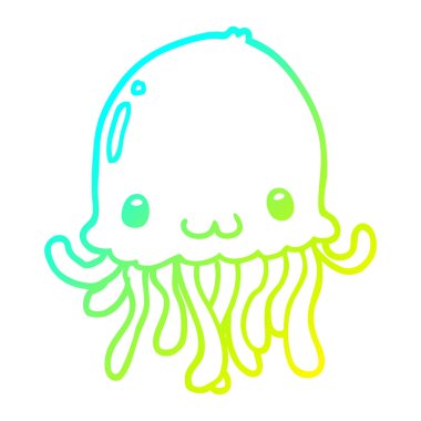 soğuk degrade çizgi çizim karikatür denizanası