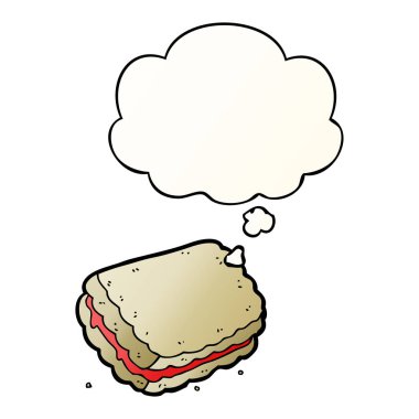 karikatür bisküvi ve pürüzsüz degrade tarzında düşünce balonu
