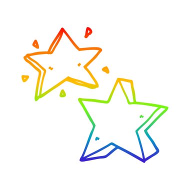 gökkuşağı degrade çizgi çizim karikatür yıldız