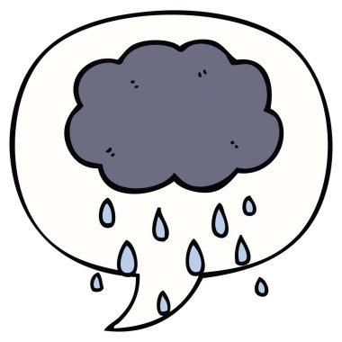 karikatür bulut yağmur ve konuşma balonu