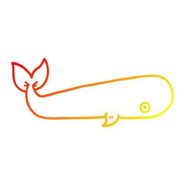 sıcak degrade çizgi çizim karikatür deniz balinası