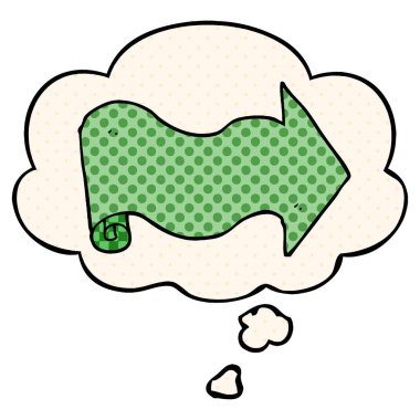 çizgi film ok ve çizgi roman tarzında düşünce balonu