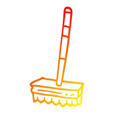 sıcak degrade çizgi çizim karikatür süpürme fırça