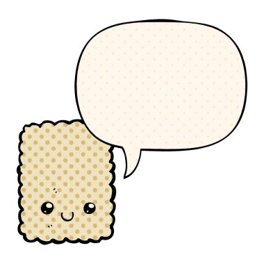çizgi roman tarzında karikatür bisküvi ve konuşma balonu