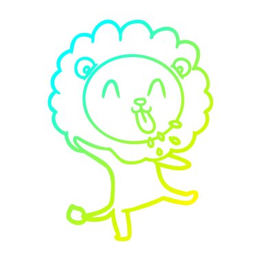 soğuk degrade çizgi çizim mutlu karikatür aslan