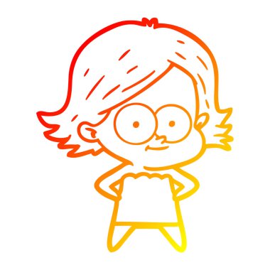 sıcak degrade çizgi çizim mutlu karikatür kız