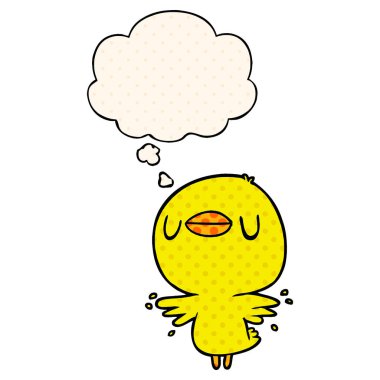 çizgi film civciv kanat çırpma ve çizgi roman st kabarcık düşünce