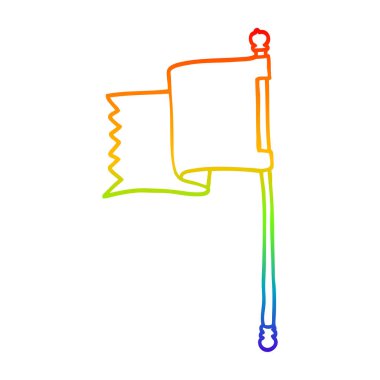 gökkuşağı degrade çizgi çizim karikatür mavi bayrak