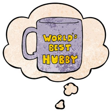 grunge doku patte dünyanın en iyi koca kupa ve düşünce balonu