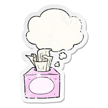 çizgi film dokuları ve sıkıntılı yıpranmış etiket olarak kabarcık düşünce