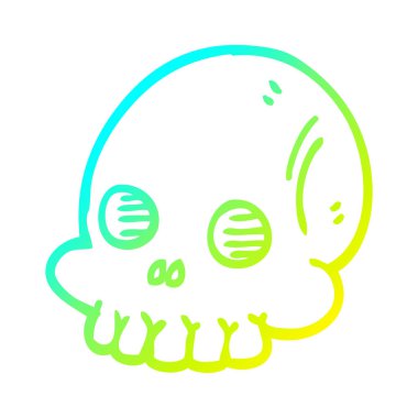 soğuk degrade çizgi çizim karikatür halloween kafatası