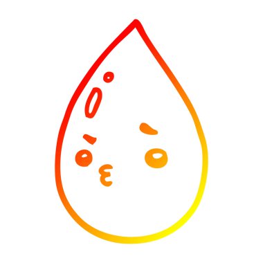 sıcak degrade çizgi çizim karikatür sevimli yağmur damlası