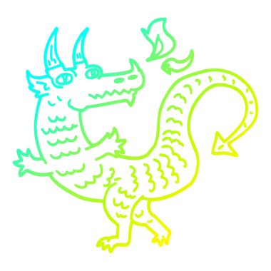 soğuk degrade çizgi çizim karikatür ejderha