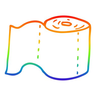 gökkuşağı gradyan çizgi çizim karikatür tuvalet rulo