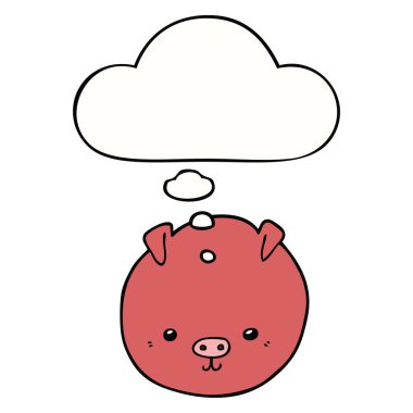 karikatür domuz ve düşünce balonu