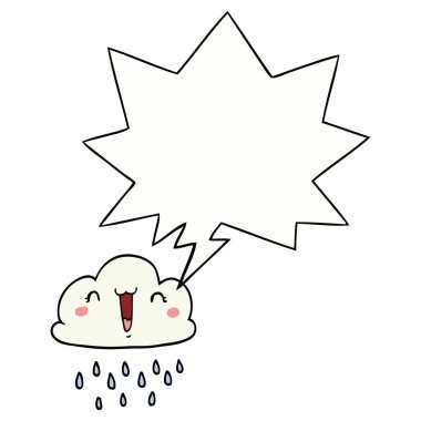 karikatür fırtına bulut ve konuşma balonu