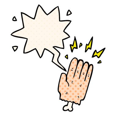 çizgi roman da çizgi film sihirli cadılar bayramı zombi el ve konuşma balonu