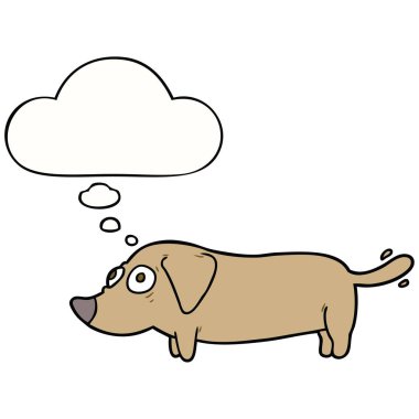 karikatür köpek ve düşünce balonu